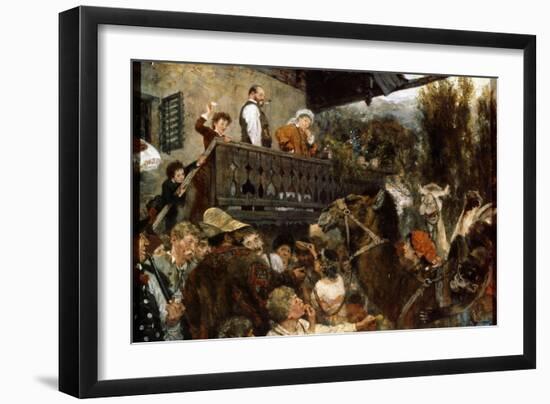 A Travelling Circus (Cameleers in Partenkirche), 1884-Adolph Menzel-Framed Giclee Print