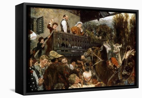 A Travelling Circus (Cameleers in Partenkirche), 1884-Adolph Menzel-Framed Premier Image Canvas