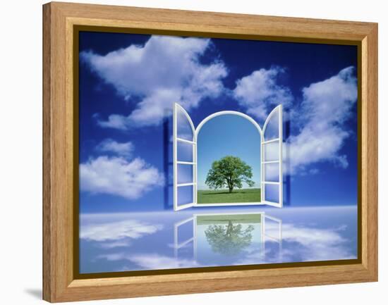 A Tree Seen Through an Open Window in the Sky-null-Framed Premier Image Canvas