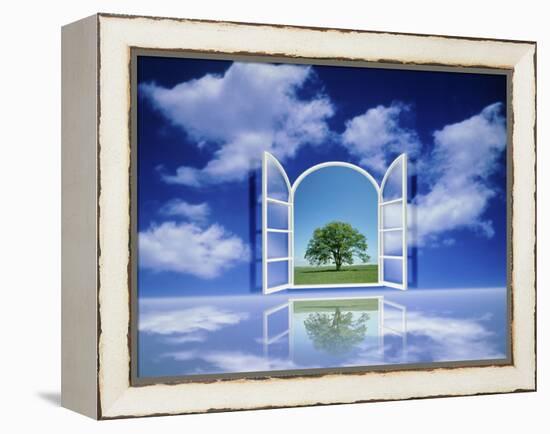 A Tree Seen Through an Open Window in the Sky-null-Framed Premier Image Canvas