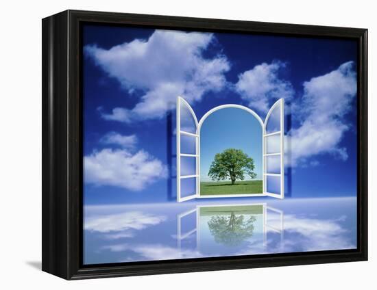 A Tree Seen Through an Open Window in the Sky-null-Framed Premier Image Canvas