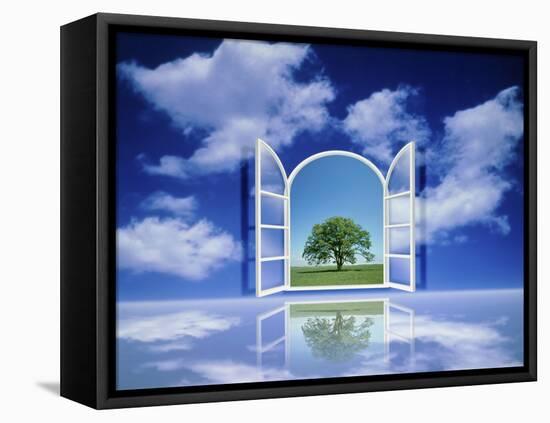 A Tree Seen Through an Open Window in the Sky-null-Framed Premier Image Canvas