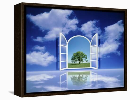 A Tree Seen Through an Open Window in the Sky-null-Framed Premier Image Canvas