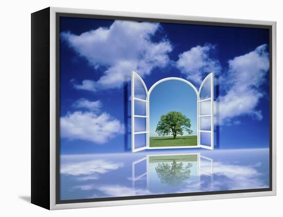 A Tree Seen Through an Open Window in the Sky-null-Framed Premier Image Canvas