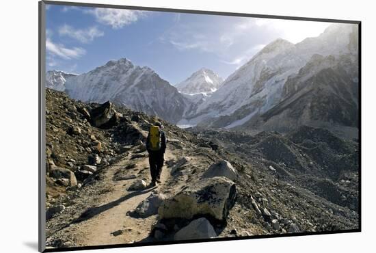 A Trekker on the Everest Base Camp Trail, Nepal-David Noyes-Mounted Photographic Print