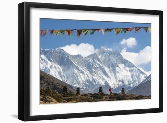 A Trekker on their Way to Everest Base Camp-Alex Treadway-Framed Photographic Print