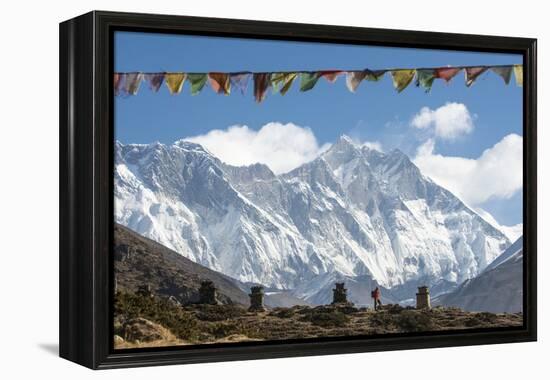 A Trekker on their Way to Everest Base Camp-Alex Treadway-Framed Premier Image Canvas