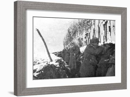 A Trench Full of Reserve Infantry, Pas-De-Calais, France, Winter, 1915-null-Framed Giclee Print