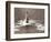 A Trinity House Steamer Waits off the Eddystone Lighthouse to Deliver Christmas Supplies, 1938-null-Framed Photographic Print