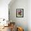 A Trio of Bees Explore a Giant Thistle Bloom on a Farm Near New Castle-null-Framed Photographic Print displayed on a wall