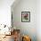 A Trio of Bees Explore a Giant Thistle Bloom on a Farm Near New Castle-null-Framed Photographic Print displayed on a wall