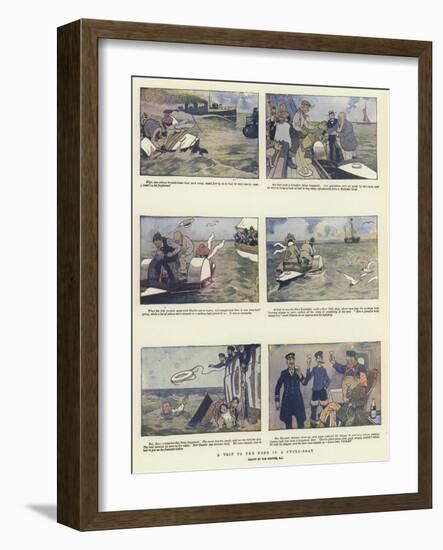 A Trip to the Nore in a Cycle-Boat-Tom Browne-Framed Giclee Print