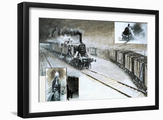 A Triple Train Pile-Up-null-Framed Giclee Print