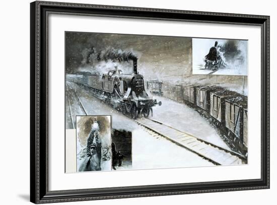 A Triple Train Pile-Up-null-Framed Giclee Print