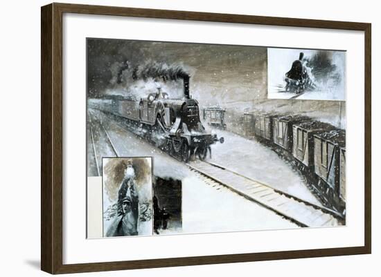 A Triple Train Pile-Up-null-Framed Giclee Print