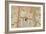 A Triptych Showing a Draw in the Bout Between Onogawa and Tanikaze woodblock print on paper-Katsukawa Shunei-Framed Giclee Print