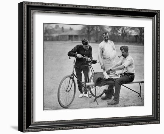 A Trooper of the 2nd Life Guards Polishing Up for Parade, 1896-Gregory & Co-Framed Giclee Print