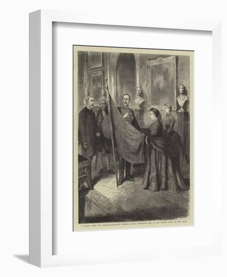 A Trophy from the Soudan, Lieutenant Wilford Lloyd Presenting One of the Mahdi's Flags to the Queen-null-Framed Giclee Print