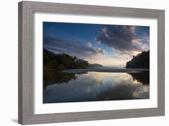 A Tropical Scene with the Itamambuca River Entering the Atlantic Ocean at Itamambuca Beach-Alex Saberi-Framed Photographic Print