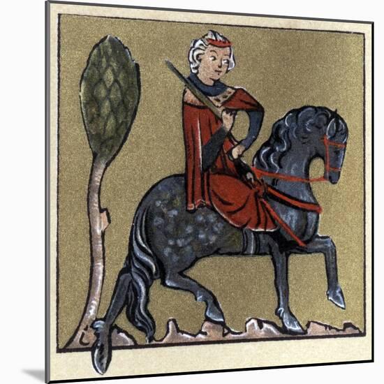 A Troubadour of the Middle Ages, illustration from 'Histoire de la Literature Francaise'-French School-Mounted Giclee Print