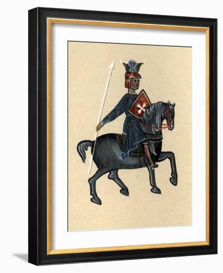 A Troubadour of the Middle Ages, illustration from 'Histoire de la Literature Francaise'-French School-Framed Giclee Print