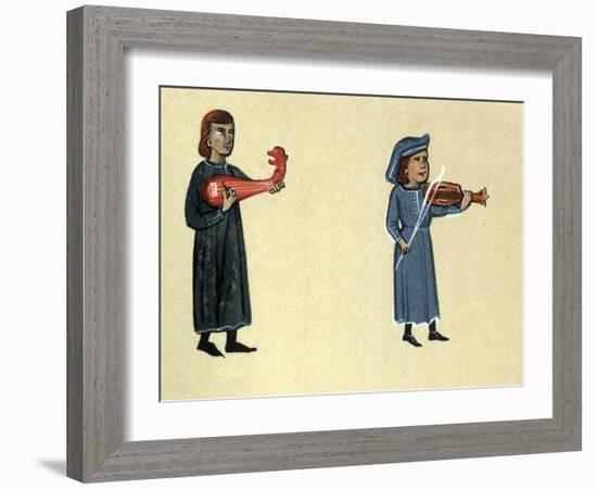 A Troubadour of the Middle Ages, illustration from 'Histoire de la Literature Francaise'-French School-Framed Giclee Print