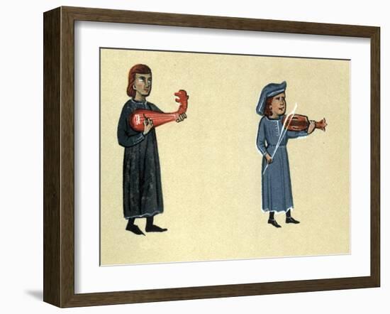 A Troubadour of the Middle Ages, illustration from 'Histoire de la Literature Francaise'-French School-Framed Giclee Print