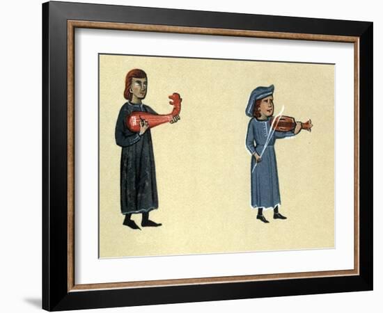 A Troubadour of the Middle Ages, illustration from 'Histoire de la Literature Francaise'-French School-Framed Giclee Print