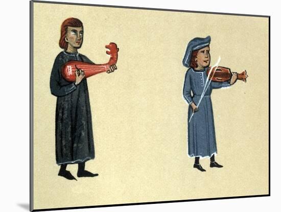 A Troubadour of the Middle Ages, illustration from 'Histoire de la Literature Francaise'-French School-Mounted Giclee Print