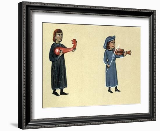 A Troubadour of the Middle Ages, illustration from 'Histoire de la Literature Francaise'-French School-Framed Giclee Print