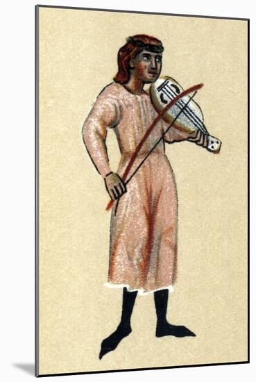 A Troubadour of the Middle Ages, illustration from 'Histoire de la Literature Francaise'-French School-Mounted Giclee Print