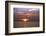 A Truck Is Silhouetted Against the Rising Sun as it Crosses the Bridge-Sheila Haddad-Framed Photographic Print