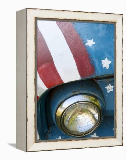 A Truck Painted with the Us Flag on a Roadside in New Hampshire, Usa-Dan Bannister-Framed Premier Image Canvas