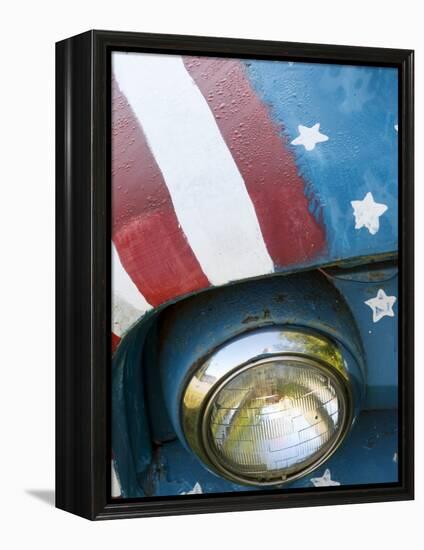 A Truck Painted with the Us Flag on a Roadside in New Hampshire, Usa-Dan Bannister-Framed Premier Image Canvas