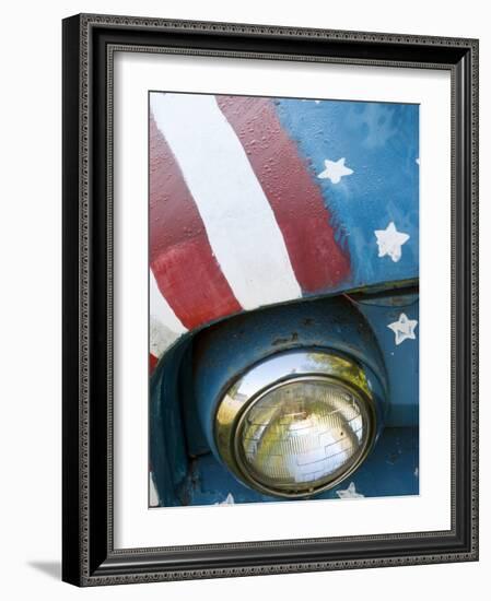 A Truck Painted with the Us Flag on a Roadside in New Hampshire, Usa-Dan Bannister-Framed Photographic Print