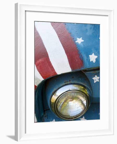 A Truck Painted with the Us Flag on a Roadside in New Hampshire, Usa-Dan Bannister-Framed Photographic Print