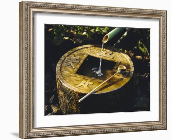 A Tsubakai, a Stone Wash Basin for the Tea Room, Ryoan-Ji Temple in Nw Kyoto, Honshu, Japan-Robert Francis-Framed Photographic Print