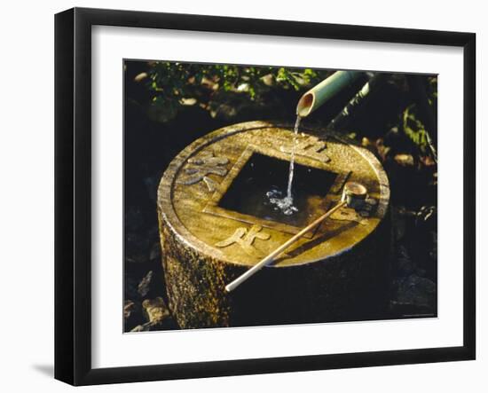 A Tsubakai, a Stone Wash Basin for the Tea Room, Ryoan-Ji Temple in Nw Kyoto, Honshu, Japan-Robert Francis-Framed Photographic Print