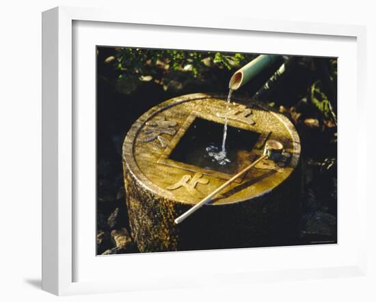 A Tsubakai, a Stone Wash Basin for the Tea Room, Ryoan-Ji Temple in Nw Kyoto, Honshu, Japan-Robert Francis-Framed Photographic Print