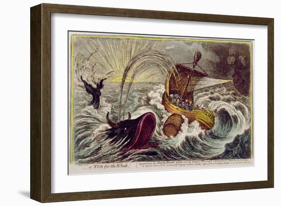 A Tub for the Whale! Published by Hannah Humphrey in 1806-James Gillray-Framed Giclee Print