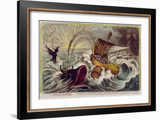 A Tub for the Whale! Published by Hannah Humphrey in 1806-James Gillray-Framed Giclee Print