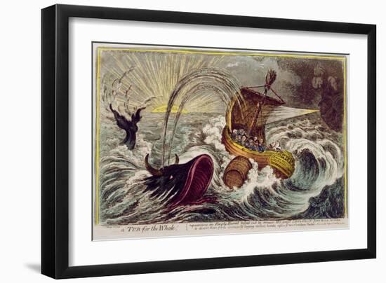 A Tub for the Whale! Published by Hannah Humphrey in 1806-James Gillray-Framed Giclee Print