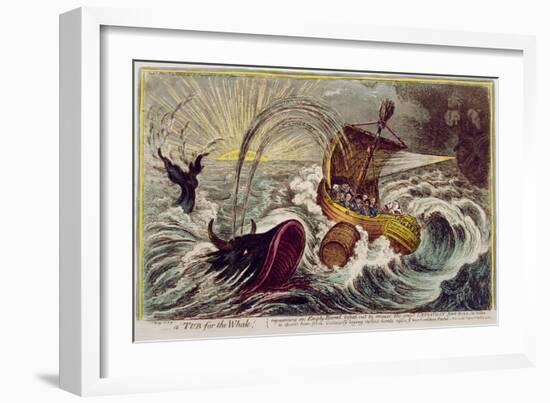 A Tub for the Whale! Published by Hannah Humphrey in 1806-James Gillray-Framed Giclee Print