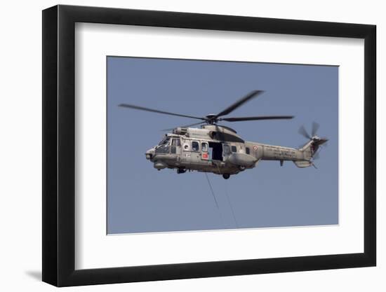 A Turkish Air Force As532 Al Cougar During a Flypast in Izmir, Turkey-Stocktrek Images-Framed Photographic Print