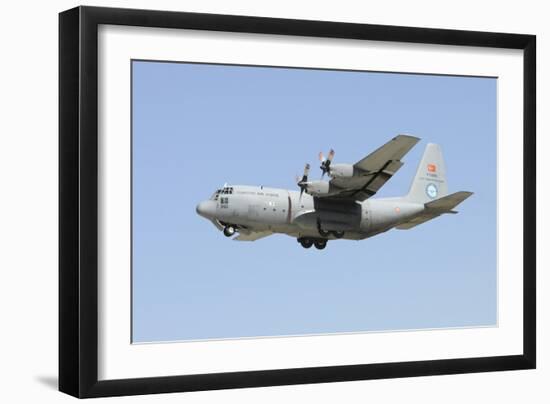 A Turkish Air Force C-130 in Flight over Konya, Turkey-Stocktrek Images-Framed Photographic Print