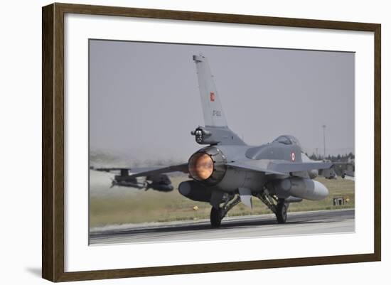 A Turkish Air Force F-16C Block 52+ Taking Off from Konya Air Base, Turkey-Stocktrek Images-Framed Photographic Print