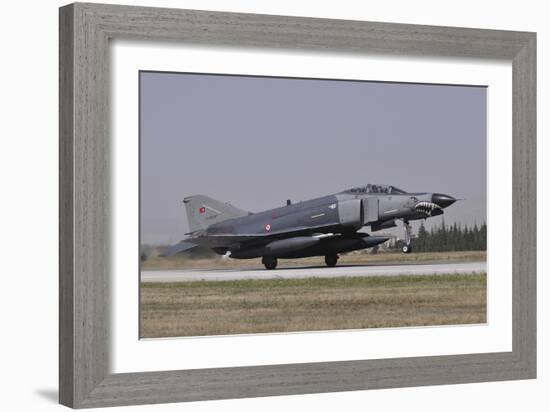 A Turkish Air Force F-4E 2020 Terminator Landing at Konya Air Base, Turkey-Stocktrek Images-Framed Photographic Print