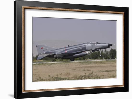A Turkish Air Force F-4E 2020 Terminator Landing at Konya Air Base, Turkey-Stocktrek Images-Framed Photographic Print