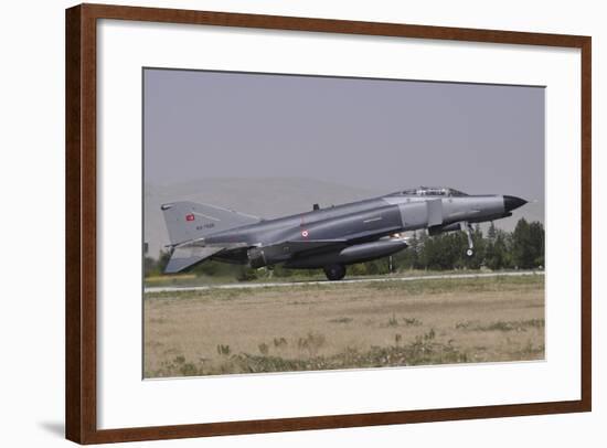 A Turkish Air Force F-4E 2020 Terminator Landing at Konya Air Base, Turkey-Stocktrek Images-Framed Photographic Print