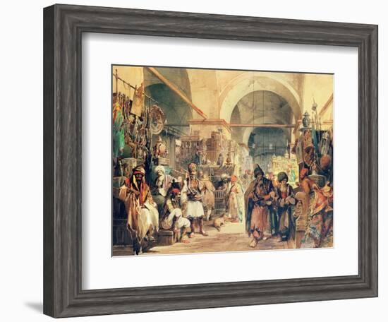 A Turkish Bazaar, 1854-Amadeo Preziosi-Framed Giclee Print